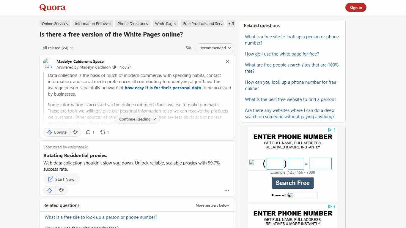 Is there a free version of the White Pages online? - Quora